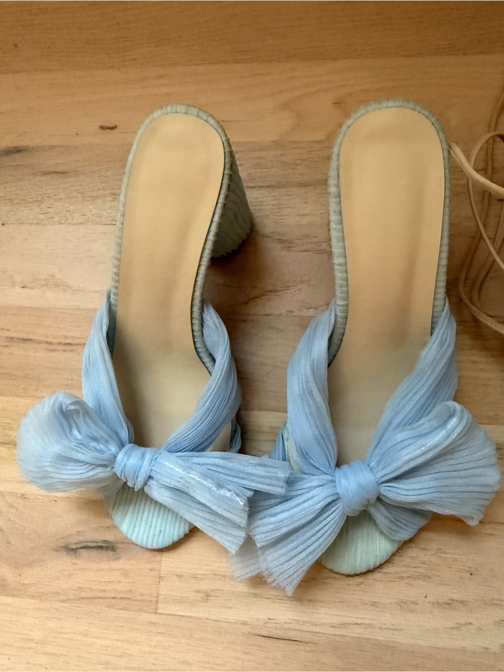 Light Blue Bow Mule Heels for Women Never worn